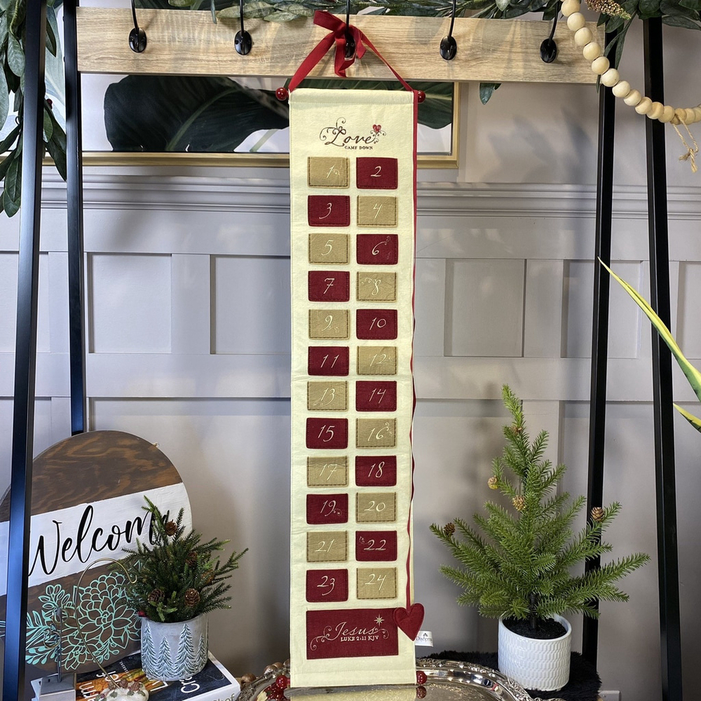 Dayspring Love Came Down Embroidered Pocket Countdown Hanging Calendar Target